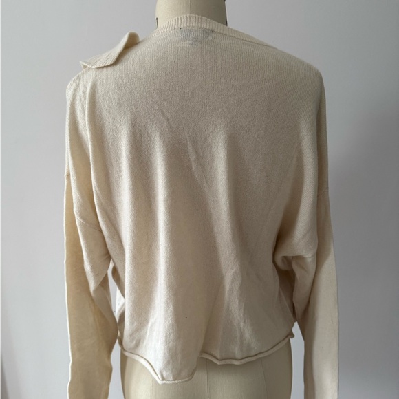 Cashmere Cream Ruffle Sweater - Picture 2 of 4